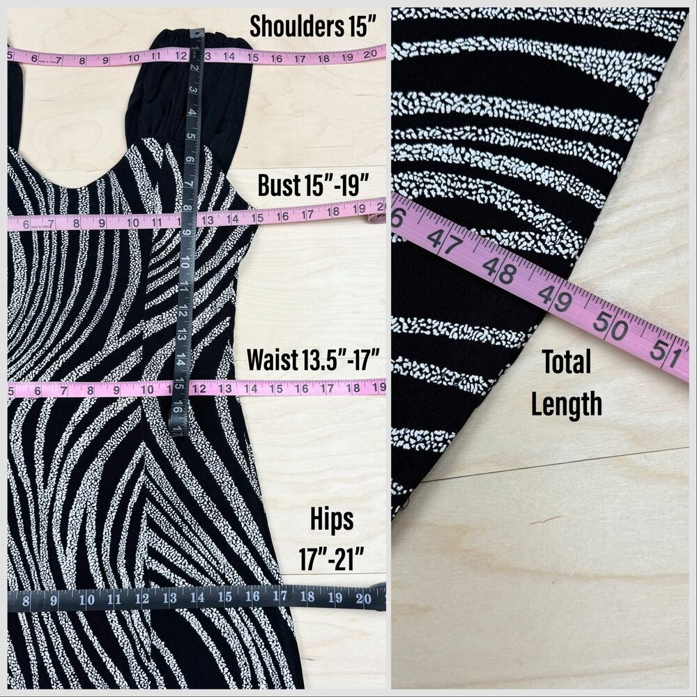 Vintage 1990s Abstract Zebra Print Slinky Midi Dr… - image 6